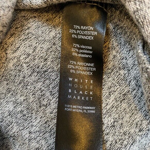 White House Black Market Gray Bell Sleeve Knit Fleece Dress Size S - Picture 6 of 6